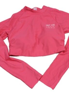 Salt Life NWT cropped rash guard, Pink Ladies Small, Girls Large